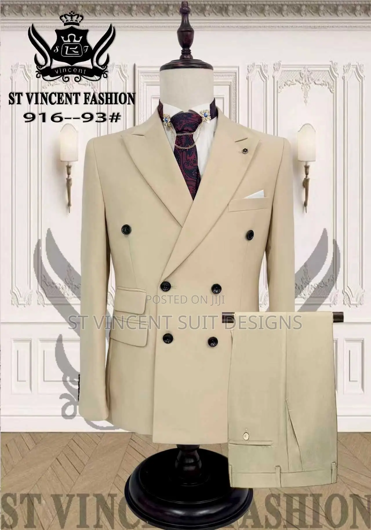 Tan Double Breasted Suit