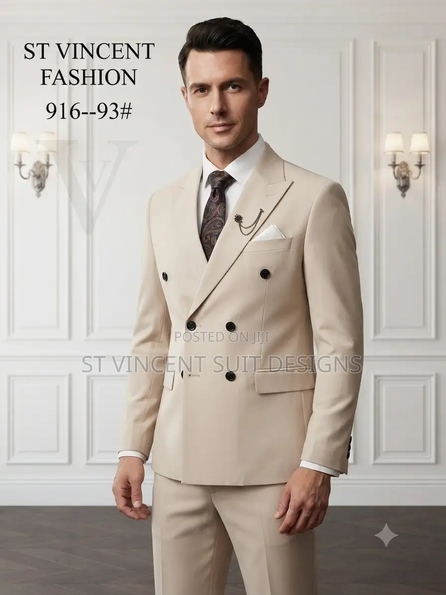 Tan Double Breasted Suit