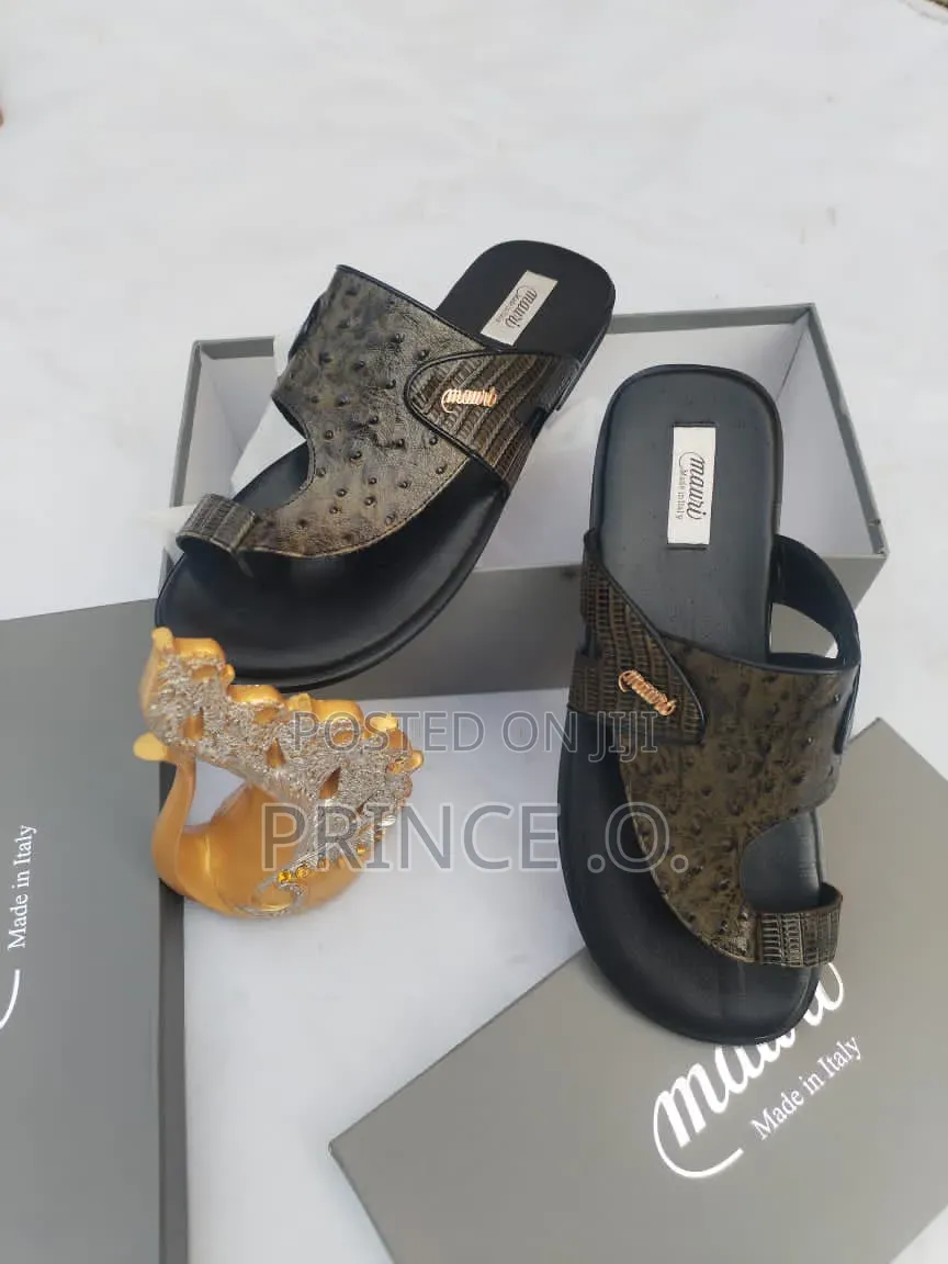 Black and Brown Hand Made Slippers