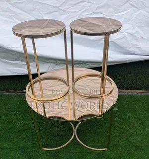 Modern Gold Coffee/Side Tables – 3-in-1 Nesting Set