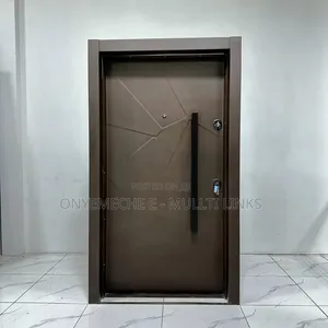 Modern Full Steel Entrance Door With a Dark Brown or Bronze Finish