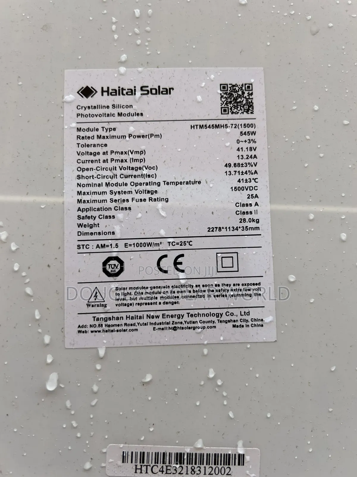 Haitai Solar 545w Mono Half-Cut Cells Solar Panel