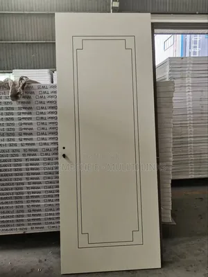 Modern Design Melamine Wooden Door With a Framed Rectangular Inlay