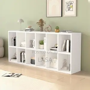 Modern 2x6 Storage Cabinet - Vertical Bookshelf for Home Office
