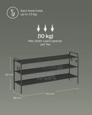 3-tier Shoe Rack With Side Holders