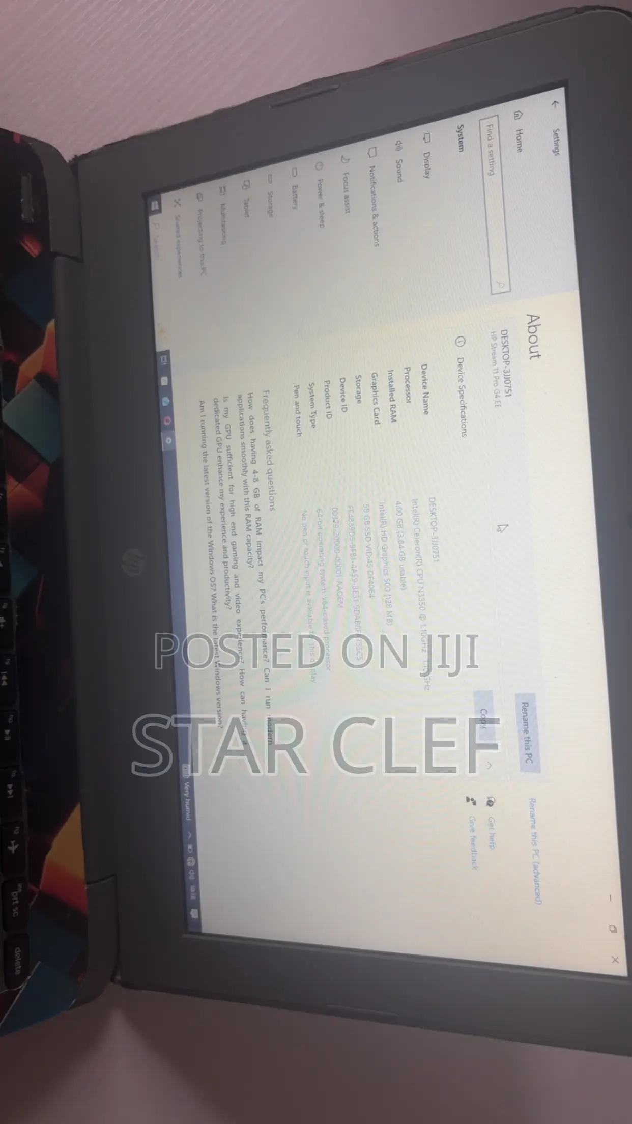 Laptop HP Stream 11 4GB SSD 60GB