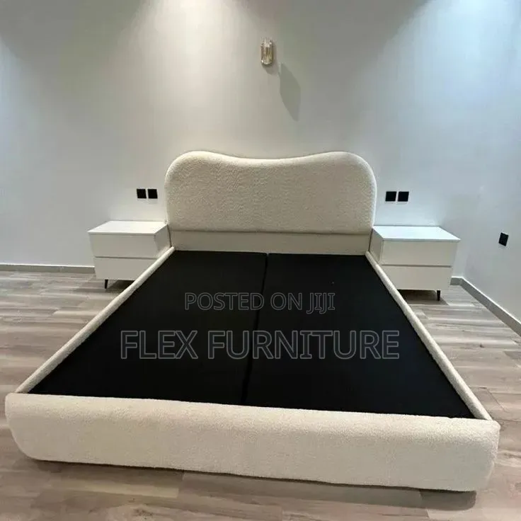 Off White 6by6 Bed Frame With Side Drawers