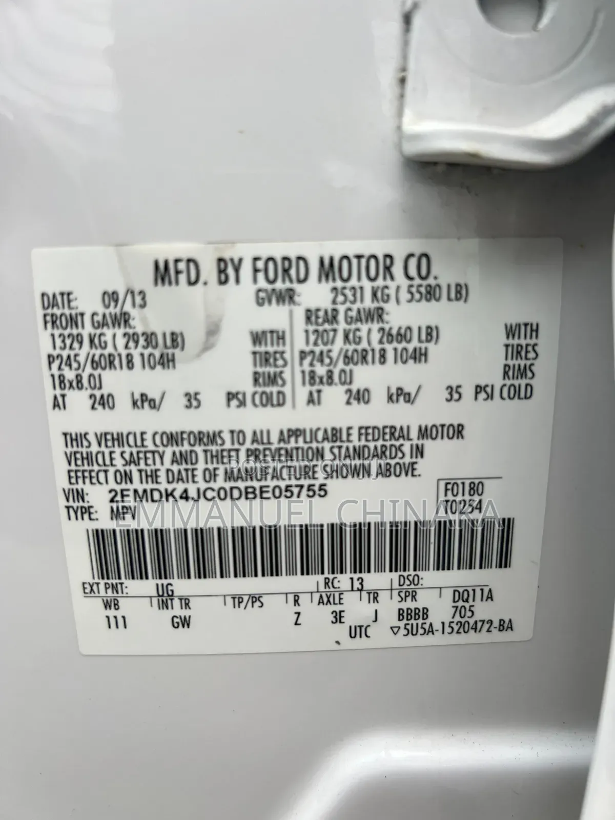 Ford Edge 2014 White
