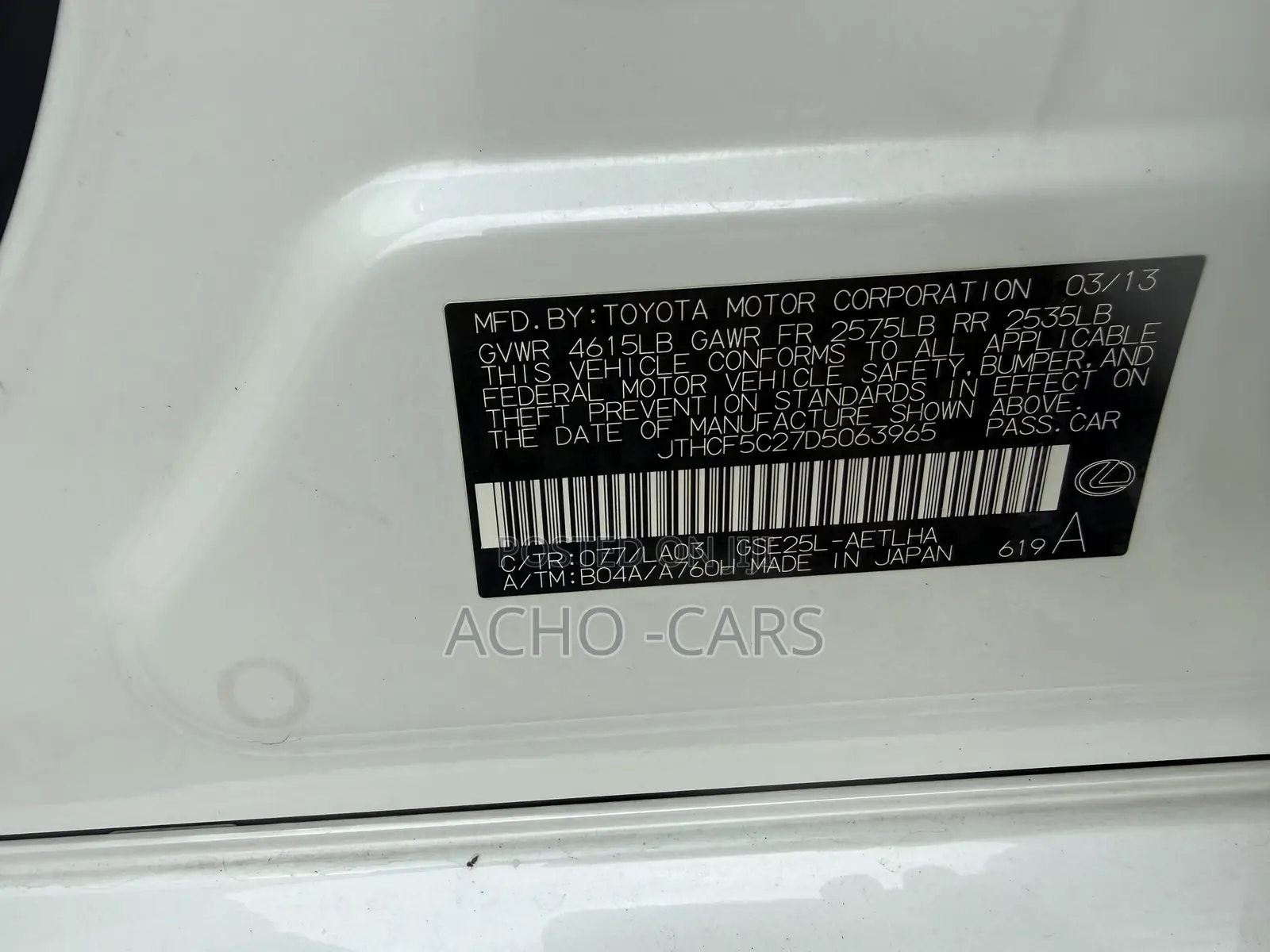 Lexus IS 2013 White