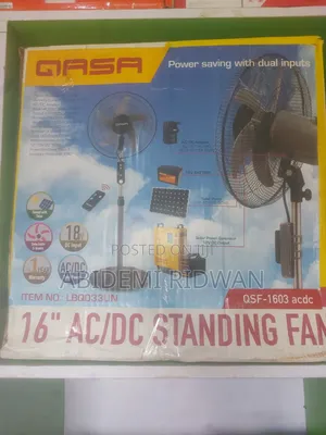 Qasa 16 Inches. Ac/Dc Standing Fan