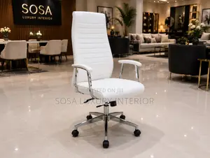 Modern White High-Back Executive Office Chair