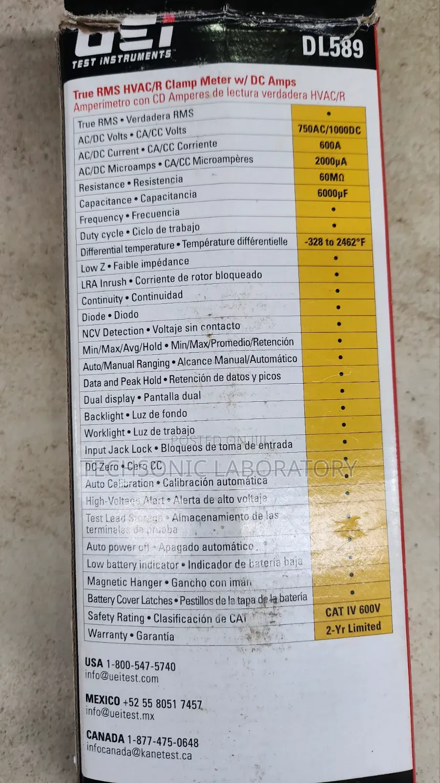 Uei Dl589 Clamp Meter