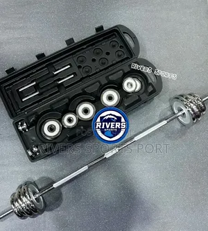 Heavy 50kg Adjustable Chrome Dumbbell and Barbell Set With Carry Box