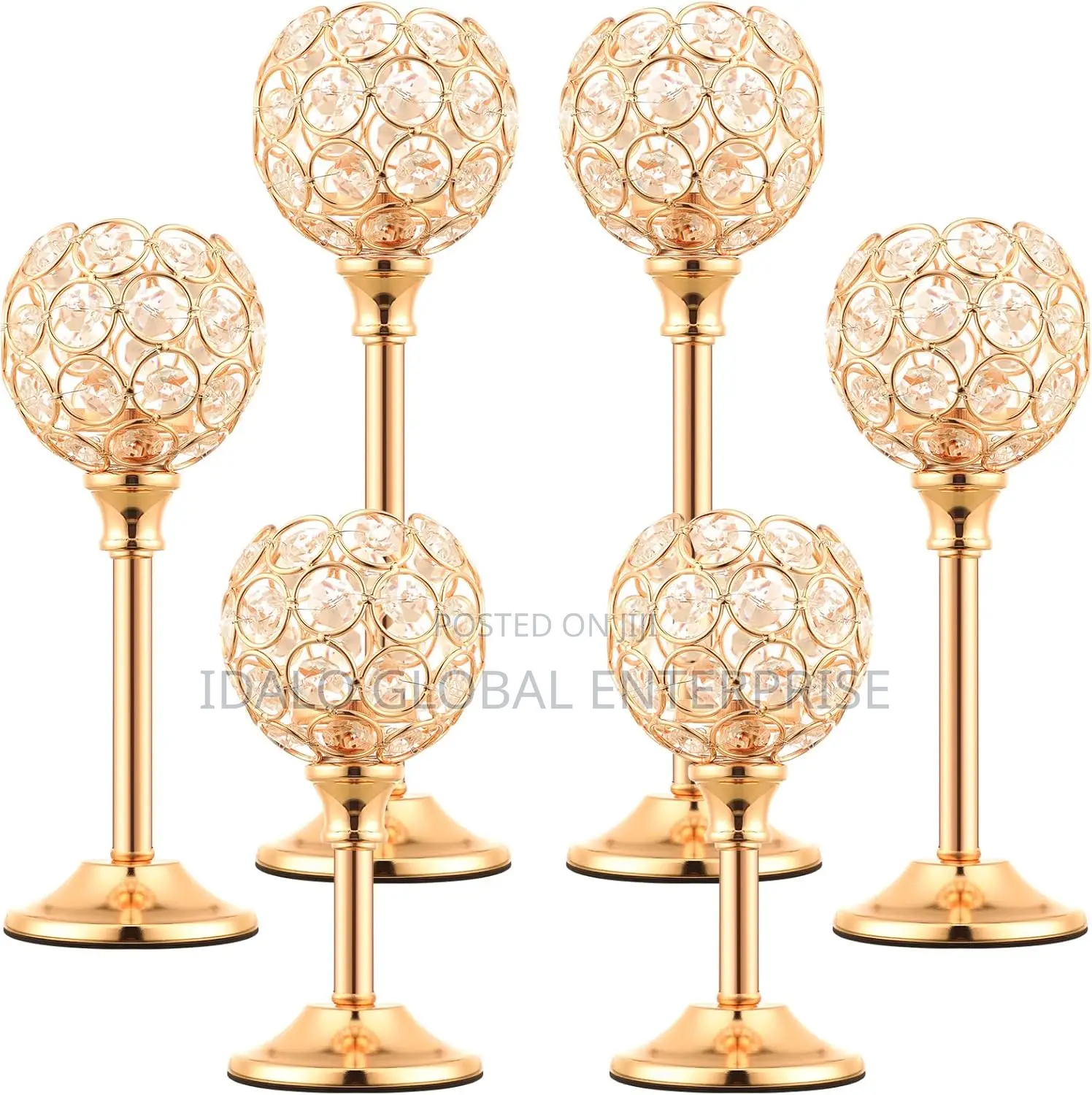 Crystal Candle Holder - 3pcs