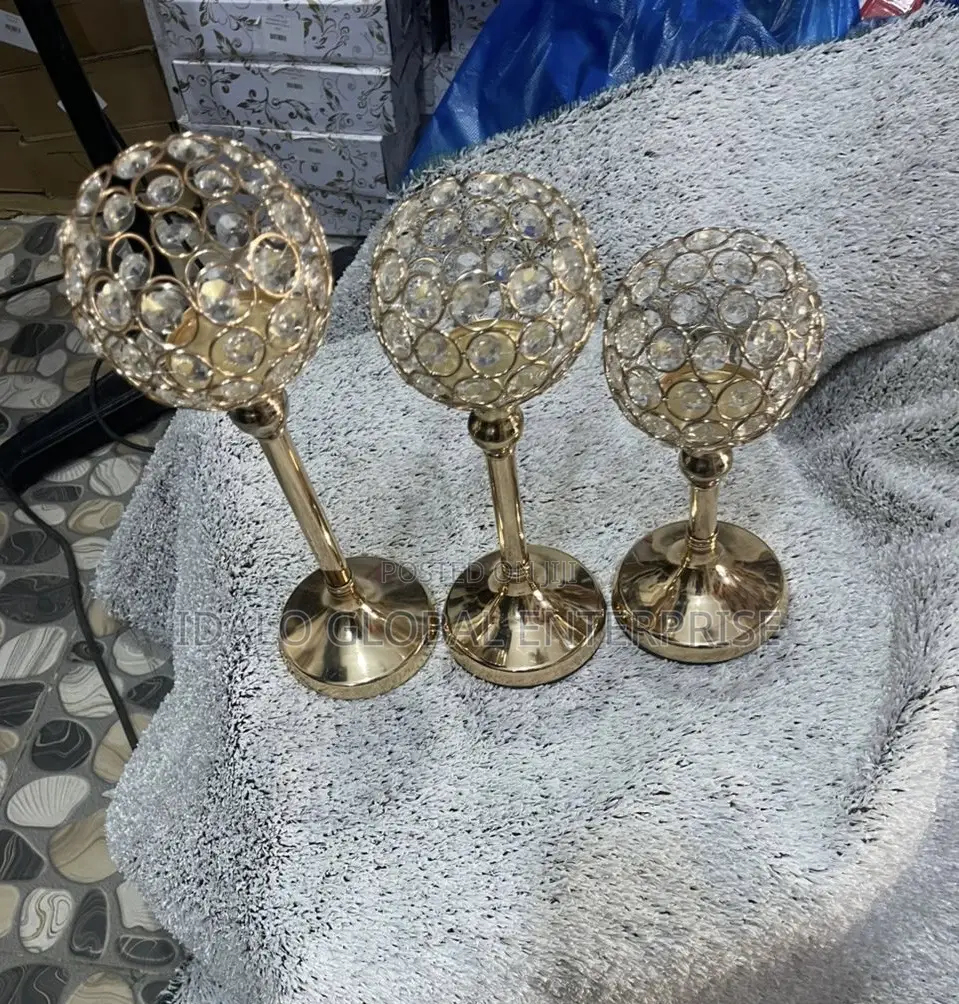 Crystal Candle Holder - 3pcs