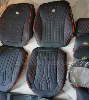 Car 11d Seatcover With Pillows (Black+Red Line-1480 Design)