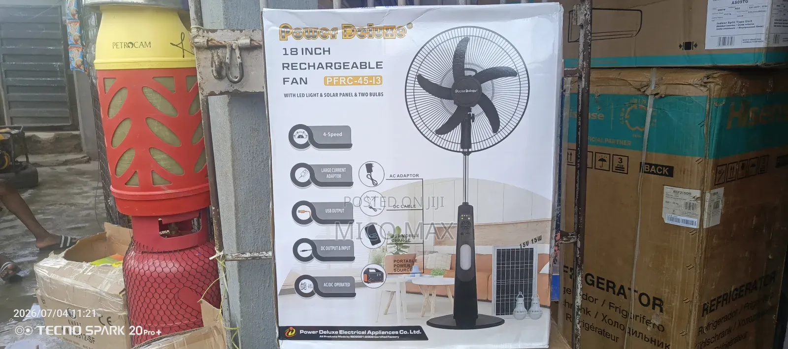 Rechargeable Fan With Solar Panel and Bulb