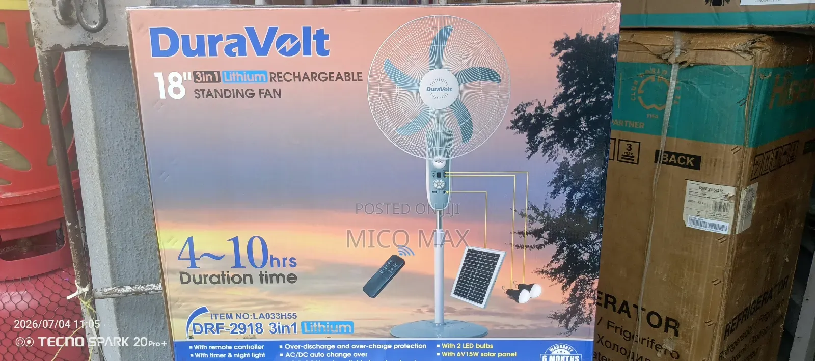 Rechargeable Fan With Solar Panel and Bulb