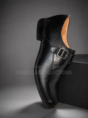 Quality Black Leather Single Strap Men Shoe