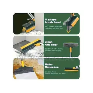 A Versatile 3-in-1 Bathroom Cleaning Brush That Features a 120° Rotat