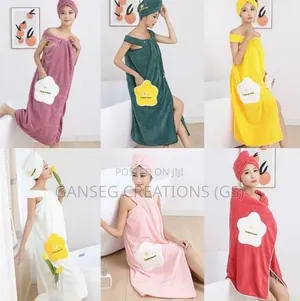 Luxury Wearable Bath Towel Dress With Matching Hair Towel Wrap