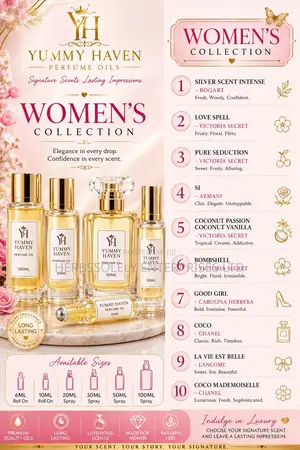 Premium Women Long Lasting Designer Inspired Perfume Oil