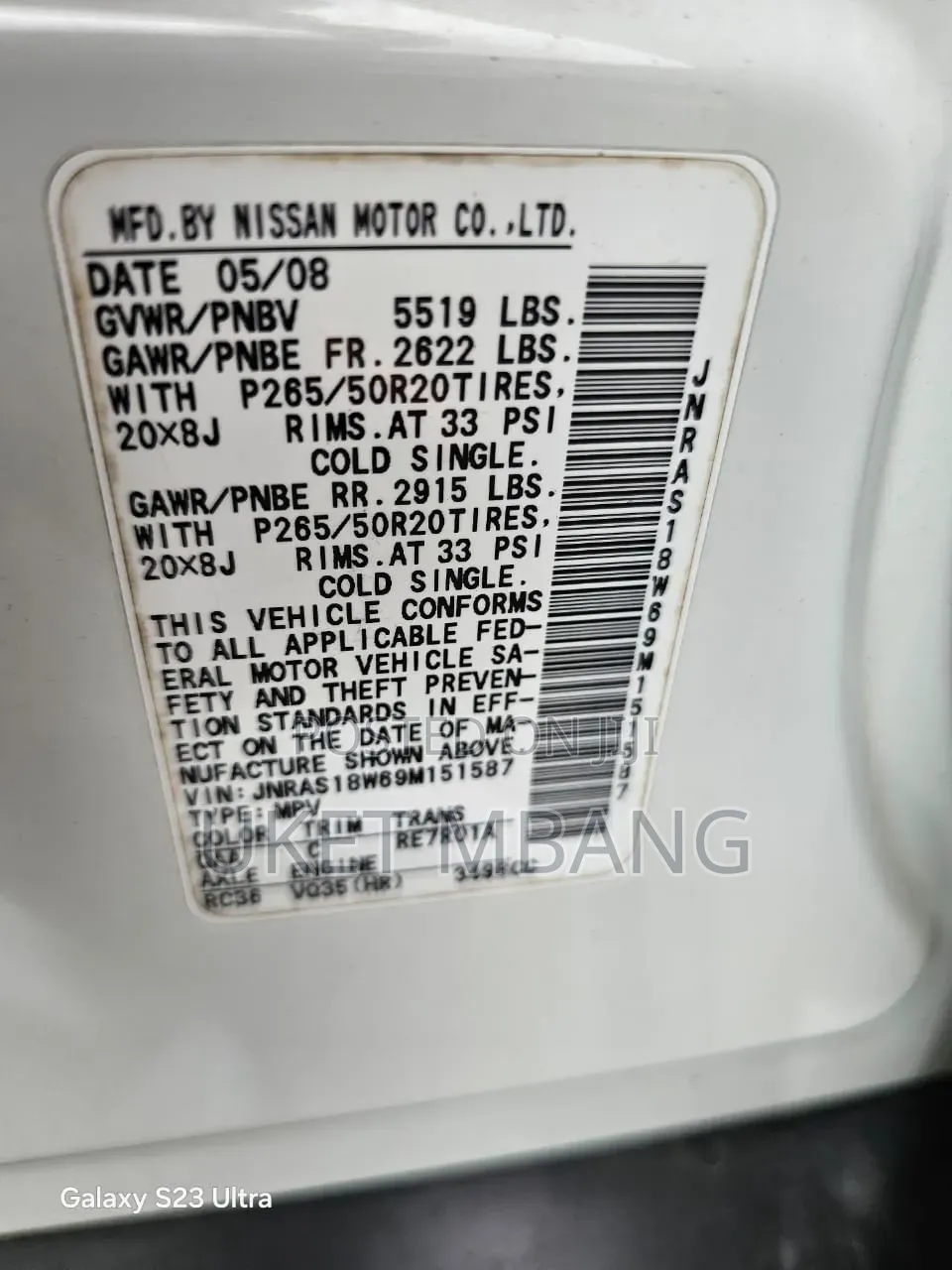 Infiniti FX35 2009 White