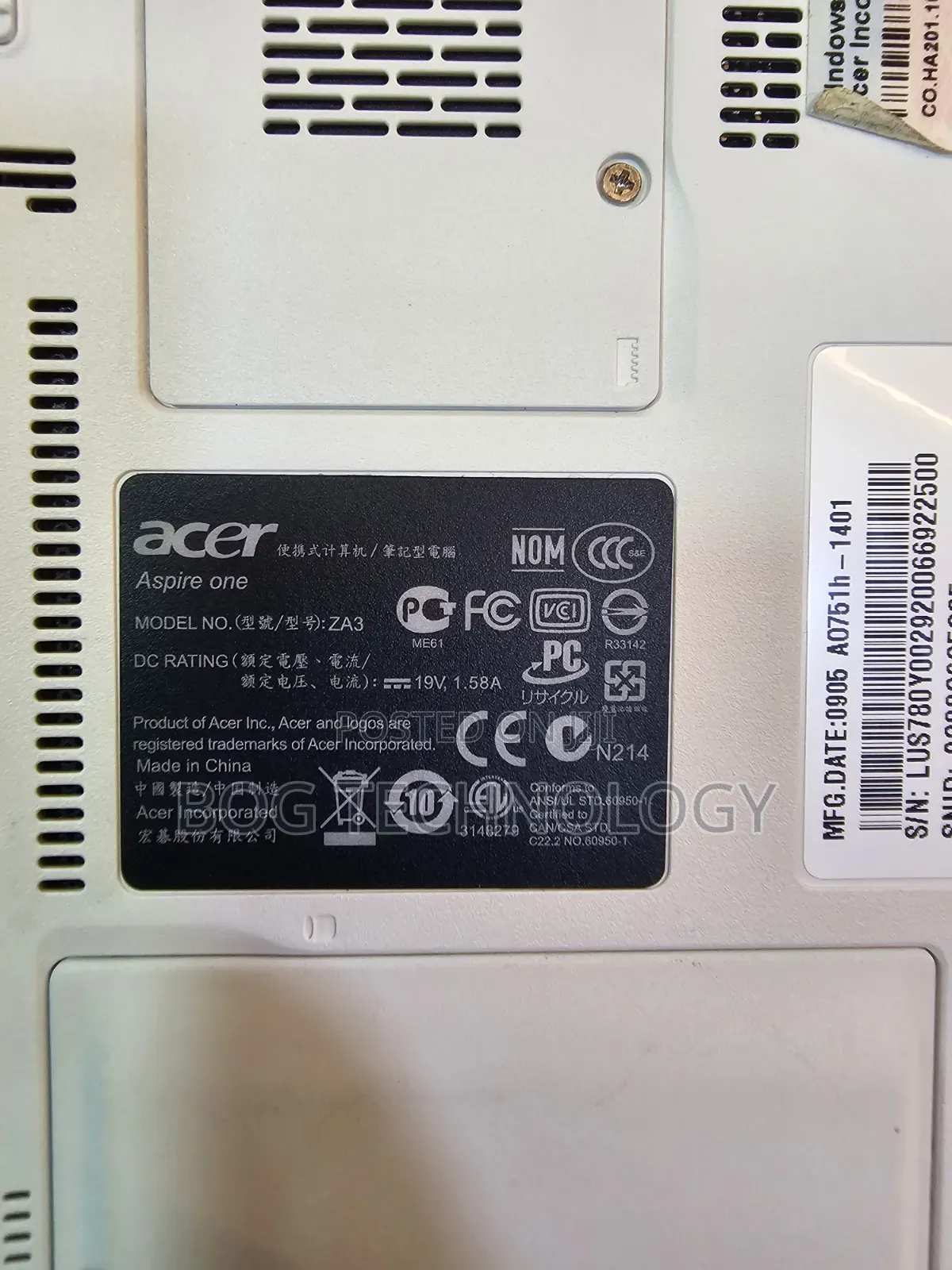 Laptop Acer Aspire One 2GB Intel Pentium HDD 256GB