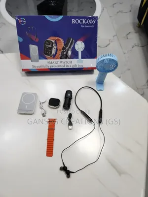 Rock-006 Smart Watch Combo Set - Watch Ultra + Neckband+Power Bank+Fan