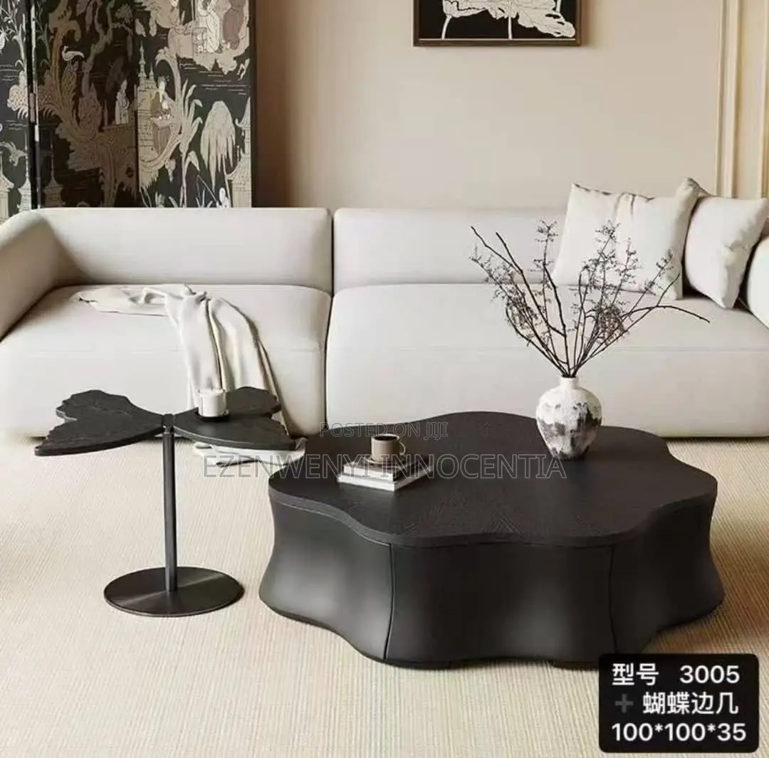 Wooden Crafted Center Table and a Side Table
