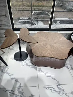 Wooden Crafted Center Table and a Side Table