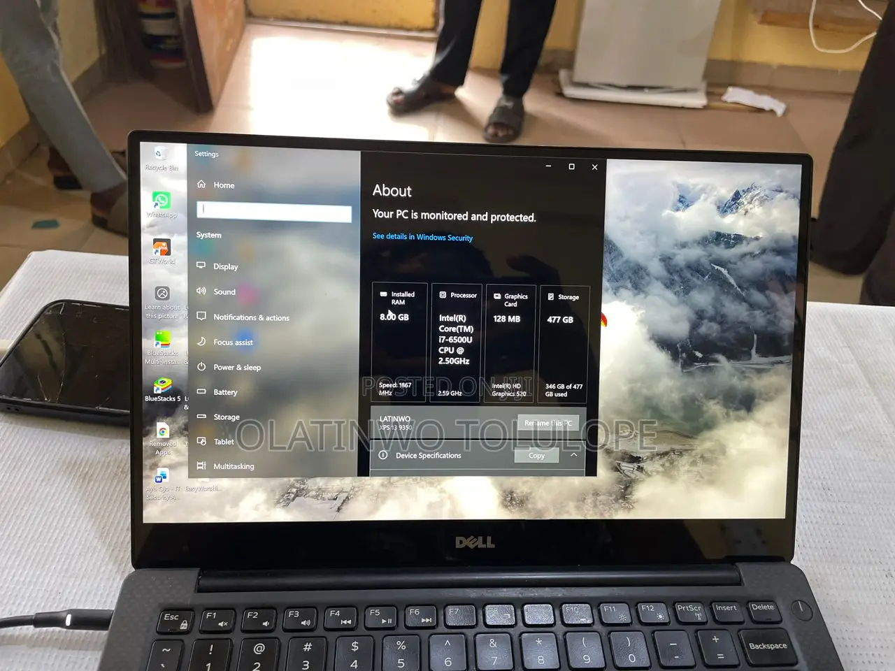 Laptop Dell XPS 13 (9350) 8GB Intel Core i7 SSD 512GB