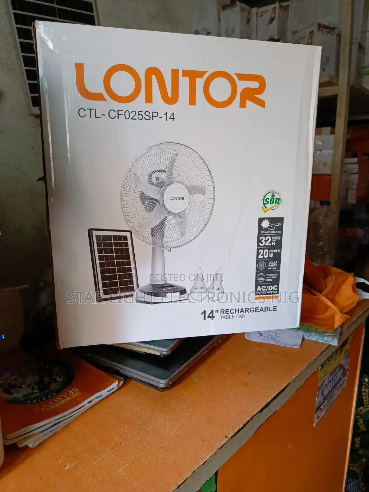 14 Inches Table Solar Fan