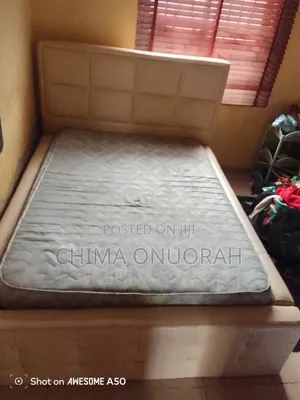 Cream Color Bed and Bedframe for Sale,At an Affordable Price of 130000