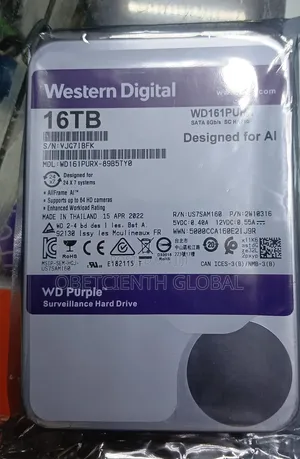 16tb Wd Purple Surveillance Hard Drive (Designed for Ai)