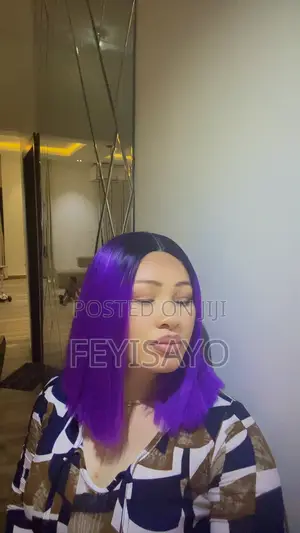 SDD Bone Straight Look Alike. ‘Human Hair Blend’. Natural/Purple