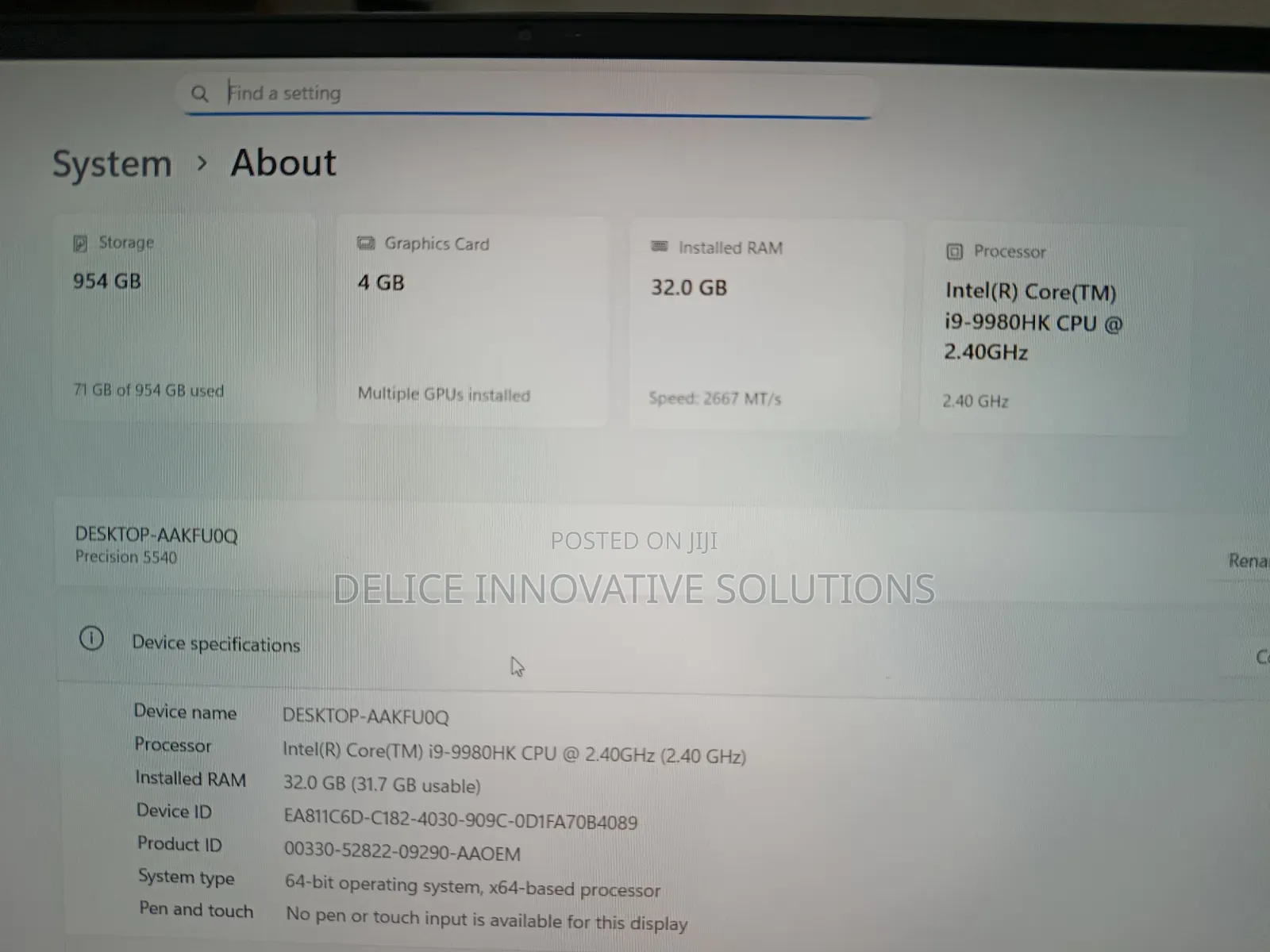 Laptop Dell Precision 5540 32GB Intel Core i9 SSD 1T