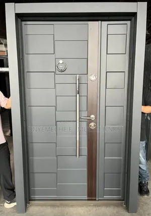 4ft Turkish-Style Security Door With a Wood-Accented Panel Finish