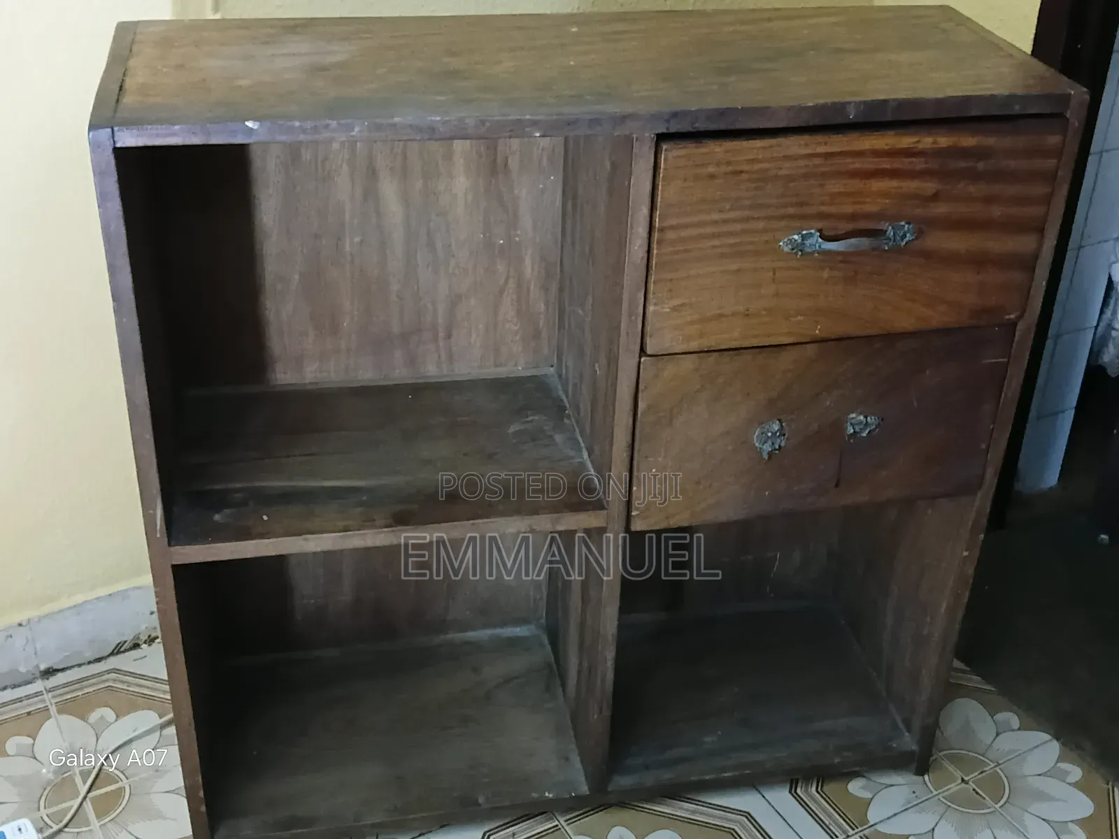 Wooden Shelf With Drawers