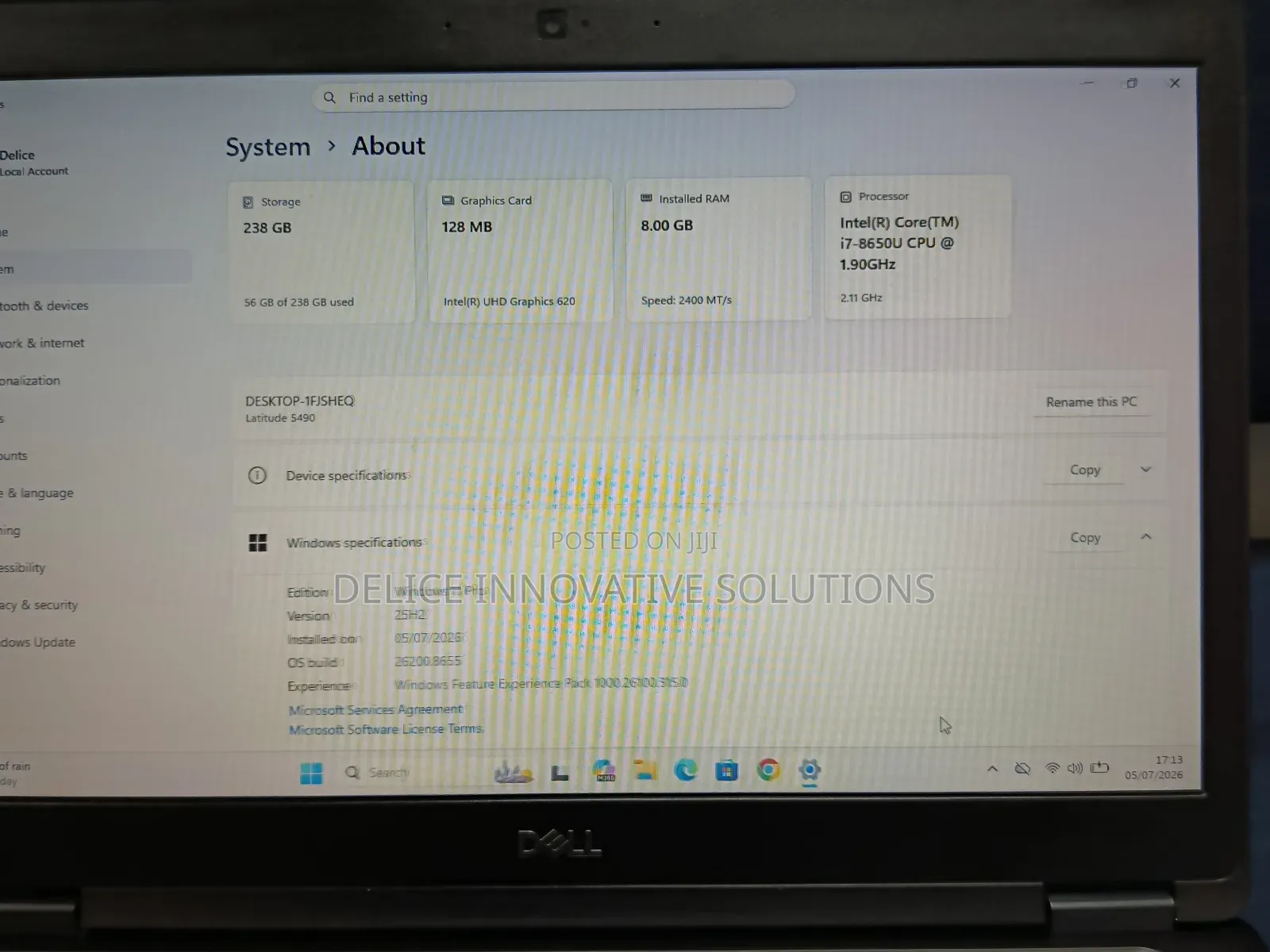 Laptop Dell Latitude 5490 8GB Intel Core i7 SSD 256GB