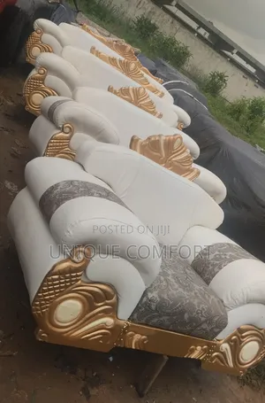 Brand New 7 Seaters Royal Leather Sofa Set With Pillows