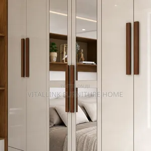 Premium Bed Wardrobe Unit With Overhead Cabinets Shelves