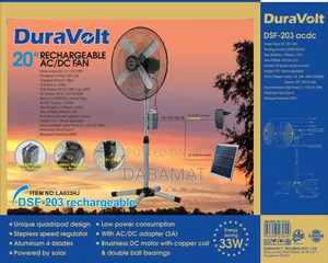 Duravolt 20 Inches Industrial Rechargeable Fan