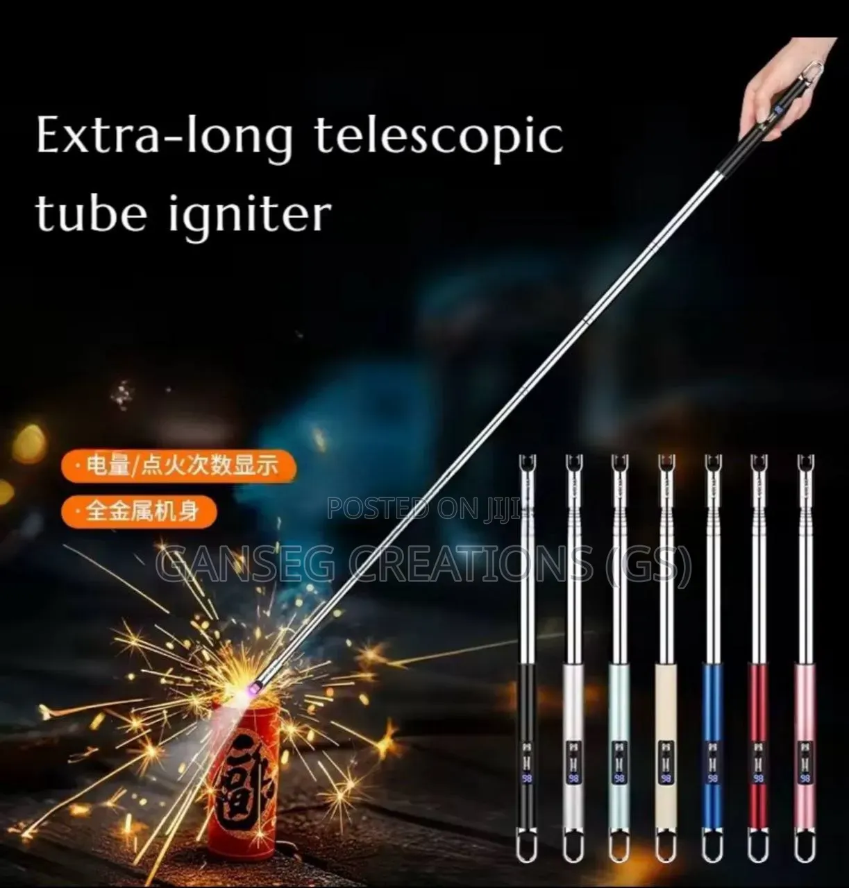 Windproof Usb Lighter Ultra-Long Telescopic Usb Arc Lighter Safe .