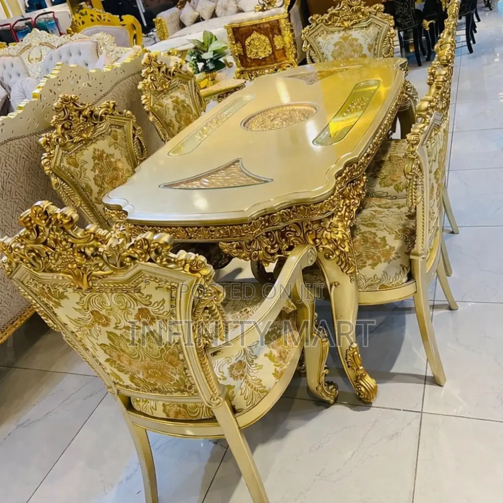 Gold Ornate 6 Seater Dining Set