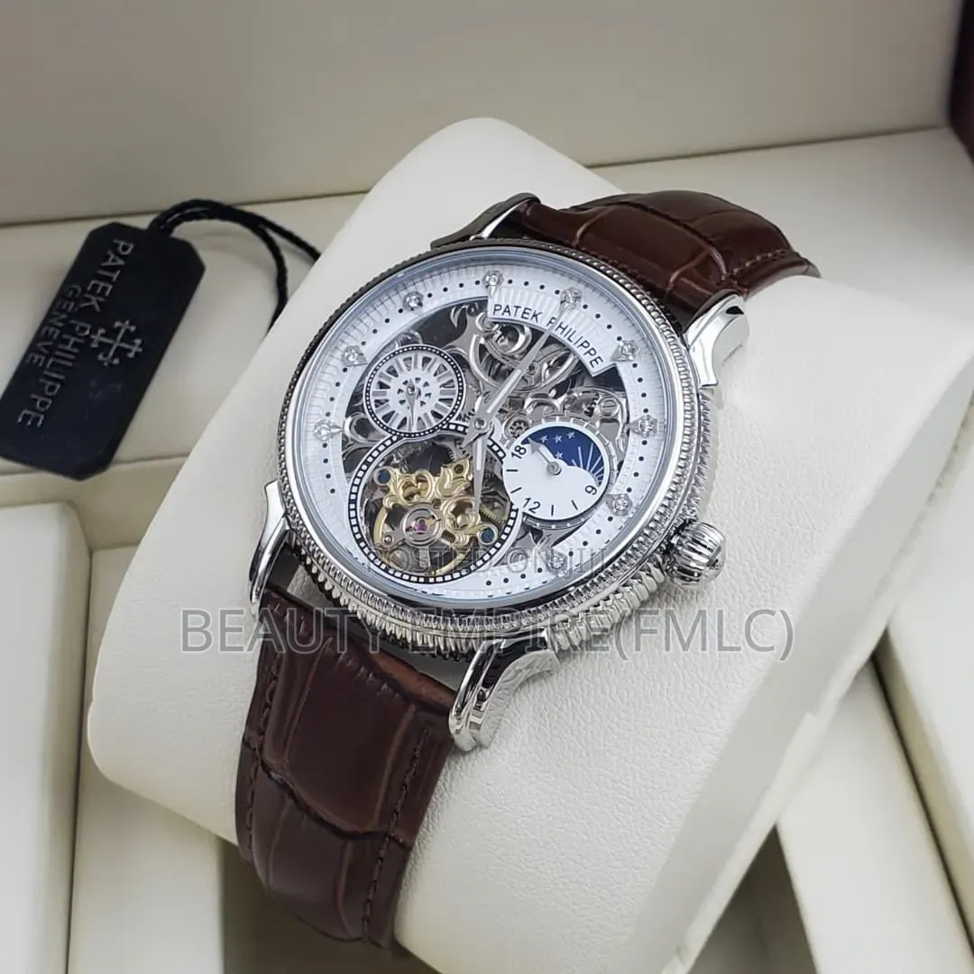 Patel Phillip Skeleton Automatic Leather Watch