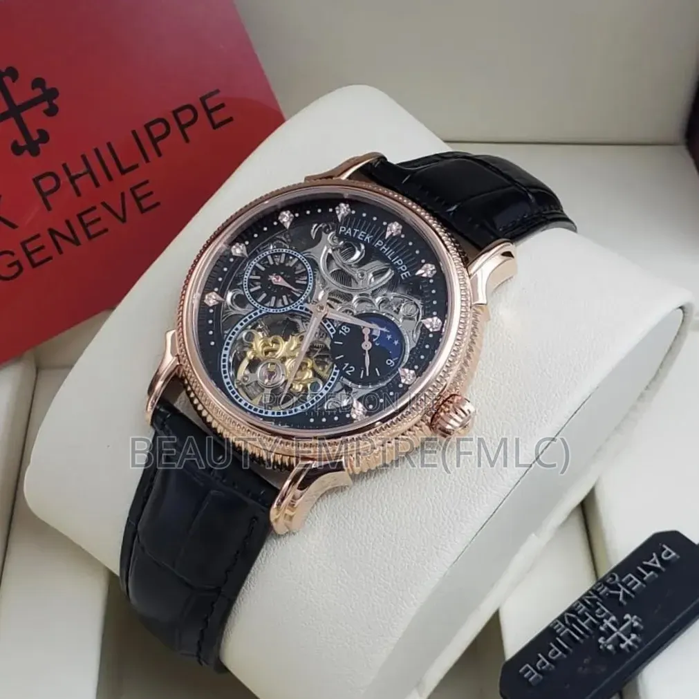Patel Phillip Skeleton Automatic Leather Watch