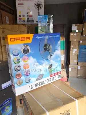 Qasa Solar Rechargeable 18inch Fan