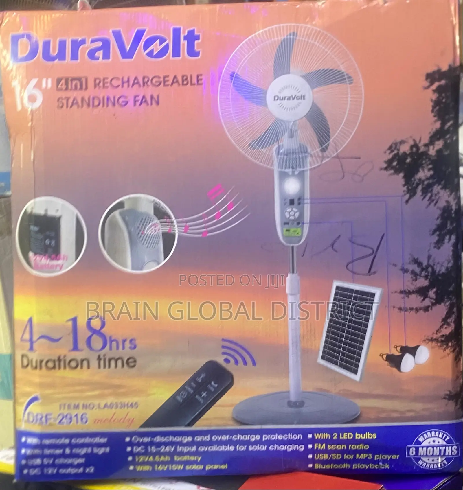Duravolt Rechargeable Fan
