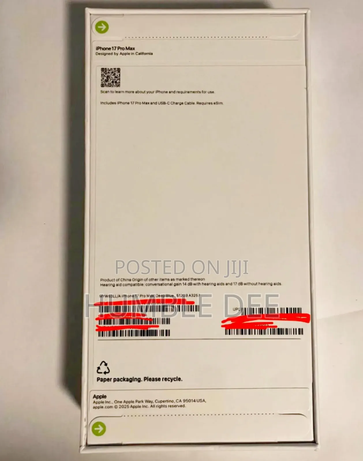 New Apple iPhone 17 Pro Max 1 TB Blue